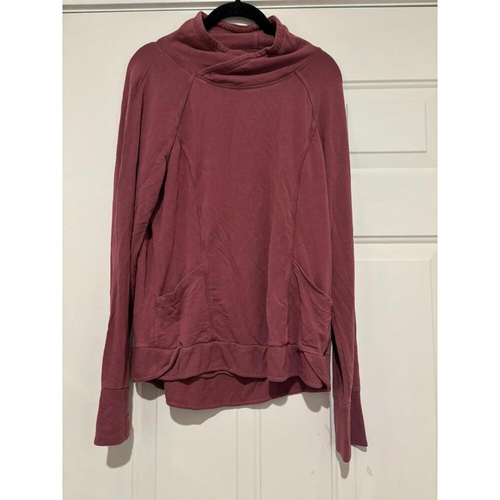 Yogalicious athletic sz M maroon mock neck long sleeve stretchβ sweatshirt #1689